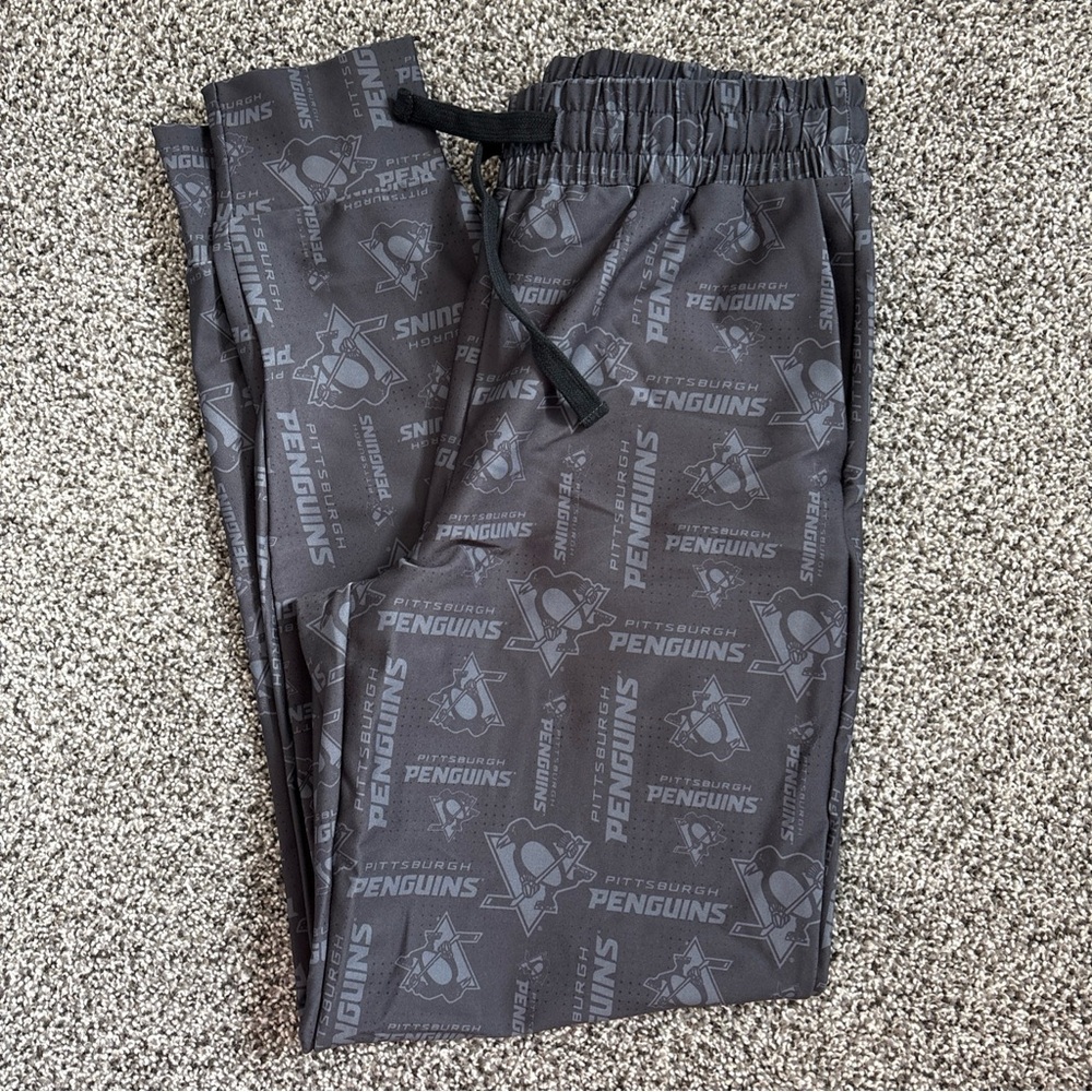 Certo Pittsburgh Penguins NHL Pants Joggers Made In USA Elastic Waist Black